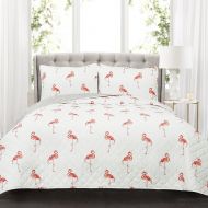 Lush Decor Kelly Flamingo Quilt Coral 3Pc Set Full Queen