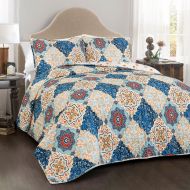 Lush Decor Brooke Quilt Blue 3Pc Set