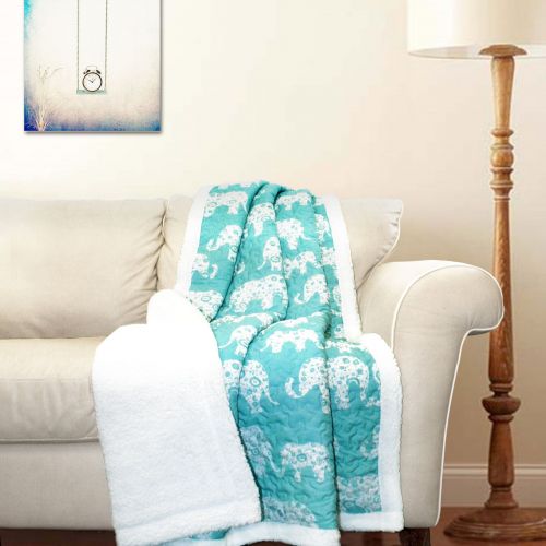  Lush Decor Elephant Parade Sherpa Throw