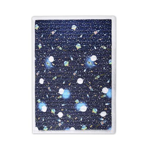  Lush Decor Universe Sherpa Throw Blanket, 60 x 50, Navy