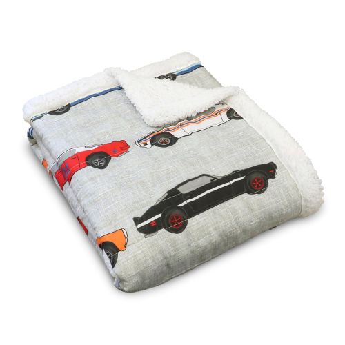  Lush Decor Lush Decor Race Cars Sherpa Throw Blanket, 60 x 50, Blue/Orange