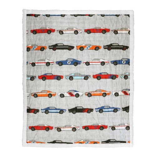  Lush Decor Lush Decor Race Cars Sherpa Throw Blanket, 60 x 50, Blue/Orange