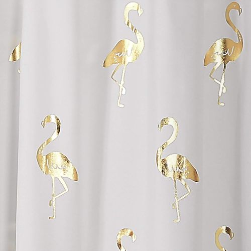  Lush Decor Flamingo Shower Curtain, 72 x 72, Gold