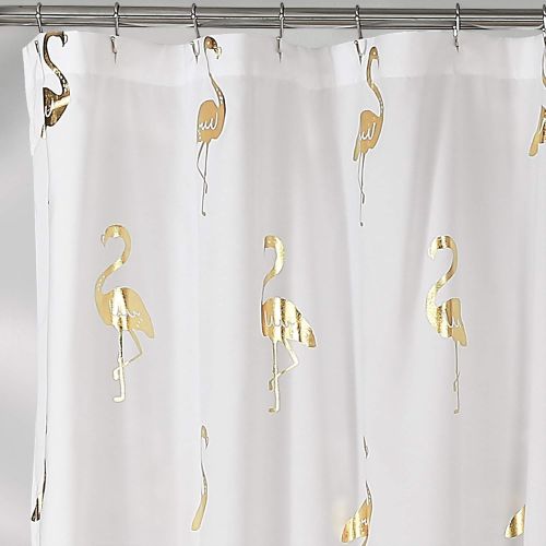  Lush Decor Flamingo Shower Curtain, 72 x 72, Gold