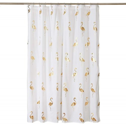  Lush Decor Flamingo Shower Curtain, 72 x 72, Gold