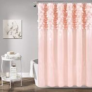Lush Decor, Blush Lillian Shower Curtain | Textured Shimmer Circle Design Bathroom, x 72