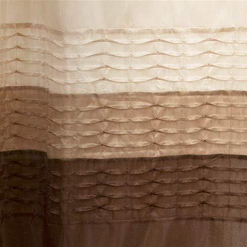  Lush Decor Mia Shower Curtain | Fabric Color Block Striped Neutral Bathroom Decor, 72 x 72 - Wheat, Taupe and Chocolate