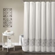 Lush Decor, Gray Scroll Medallion Shower Curtain, 72 x 72