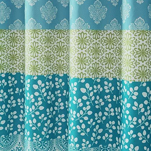  Lush Decor Bohemian Striped Shower Curtain Colorful Bold Design, 72 x 72, Blue and Green