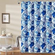 Lush Decor Blue Poppy Garden Shower Curtain, 72 x 72