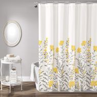 Lush Decor, Yellow and Gray Aprile Shower Curtain, 72 x 72