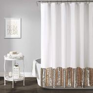 Lush Decor, Blush & White Mermaid Sequins Shower Curtain, 72 x 72
