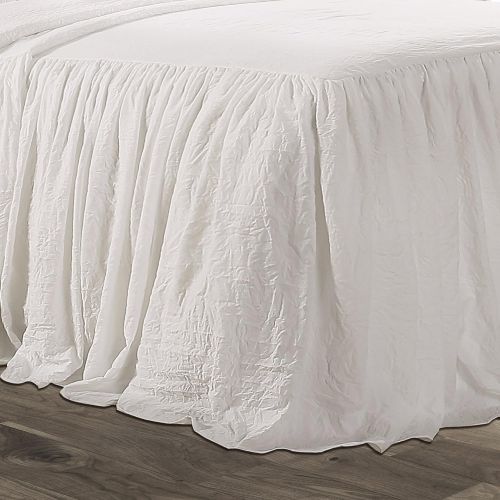  Lush Decor Ruffle Skirt 3 Piece Bedspread Set, Queen, White