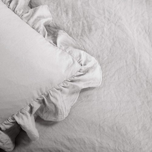  Lush Decor Reyna Comforter Ruffled 3 Piece Bedding Set with Pillow Shams, Full Queen, Gray