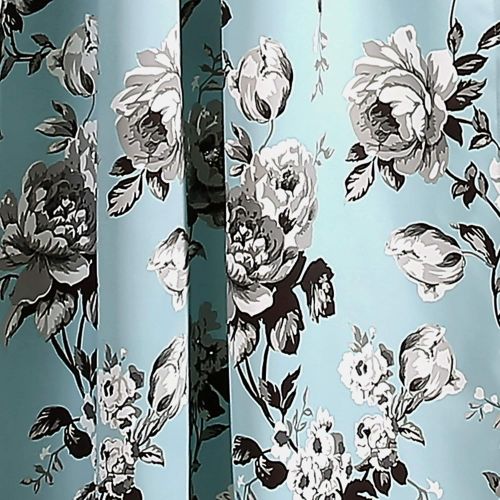  Lush Decor Tania Floral Room Darkening Window Curtain Panel Pair, 84 X 52, Blue & Gray