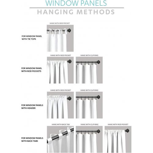  Lush Decor Wilbur Stripe Room Darkening Window Curtain Panel Pair, Black, 84 inch x 52 inch, Set of 2