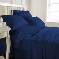 Lushness_Linen Hotel Collection 800TC Bedskirt 16 Drop Length 100% Egyptian Cotton Queen Size Navy Blue Solid