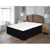 Lushness_Linen Hotel Collection 800TC Bedskirt 16 Drop Length 100% Egyptian Cotton Cal King Size Black Solid