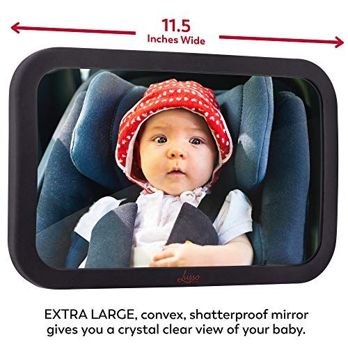  [아마존베스트]Lusso Gear Baby Mirror for Car - Largest and Most Stable Backseat Mirror with Premium Matte Finish - Crystal...