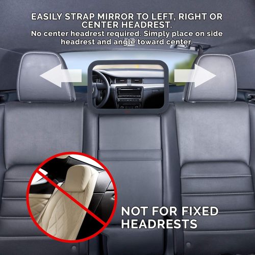  [아마존베스트]Lusso Gear Baby Mirror for Car - Largest and Most Stable Backseat Mirror with Premium Matte Finish - Crystal...