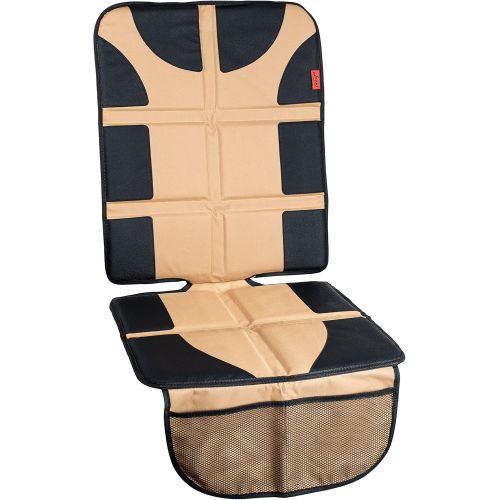  Lusso Gear Car Seat Protector, Thick Padding, 2 Mesh Storage Pockets, Waterproof, Protects Fabric or Leather Seats from Child Car Seat and Pets, Non-Slip Rubber Padded Backing, No