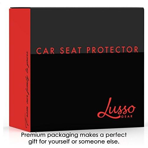  Lusso Gear Car Seat Protector, Thick Padding, 2 Mesh Storage Pockets, Waterproof, Protects Fabric or Leather Seats from Child Car Seat and Pets, Non-Slip Rubber Padded Backing, No