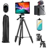 Tripod, Lusweimi 73-Inch Camera Tripod for iPad pro & iPhone Compatible with Tablet/iPad Pro 12.9 inch/Webcam/Video Camera, iPad Pro Tripod Stand with Wireless Remote & Bag for Vlog/Video/Photography