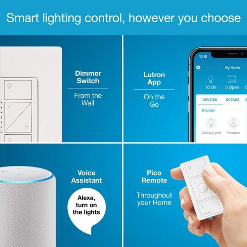  [아마존핫딜][아마존 핫딜] Lutron Caseta Smart Start Kit, Dimmer Switch with Smart Bridge and Wall Mount Pico Adapter, Works with Alexa, Apple HomeKit, and the Google Assistant | P-BDG-PKG1W-A | White