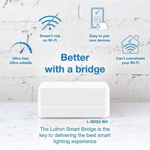  Lutron Caseta Deluxe Smart Dimmer Switch Kit Works with Alexa, Apple HomeKit, and the Google Assistant P-BDG-PKG2W-A White