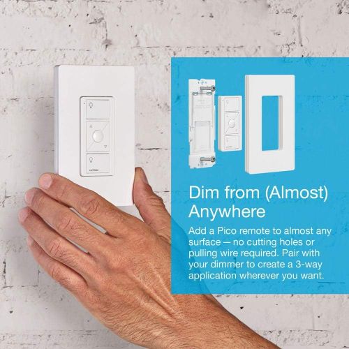  Lutron Caseta Deluxe Smart Dimmer Switch Kit Works with Alexa, Apple HomeKit, and the Google Assistant P-BDG-PKG2W-A White