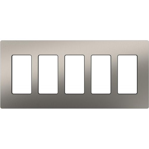  Lutron CW-5-SS Claro 5-Gang Wallplate, Stainless Steel