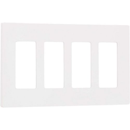  Lutron CW-4-WH-12 Claro 4-Gang Wallplate, White, 12-Pack