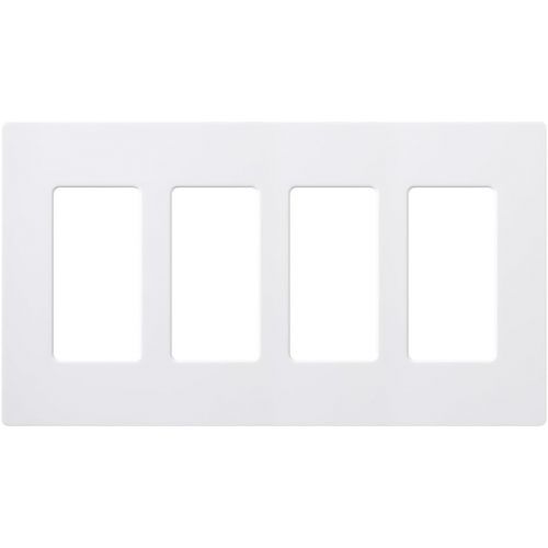  Lutron CW-4-WH-12 Claro 4-Gang Wallplate, White, 12-Pack