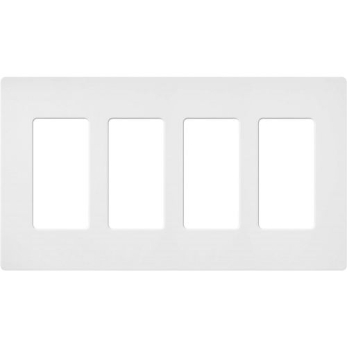  Lutron CW-4-WH-12 Claro 4-Gang Wallplate, White, 12-Pack