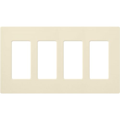  Lutron CW-4-WH-12 Claro 4-Gang Wallplate, White, 12-Pack