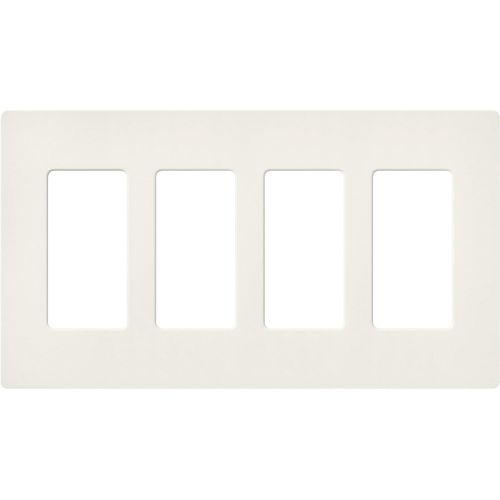  Lutron CW-4-WH-12 Claro 4-Gang Wallplate, White, 12-Pack