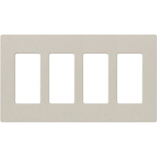  Lutron CW-4-WH-12 Claro 4-Gang Wallplate, White, 12-Pack