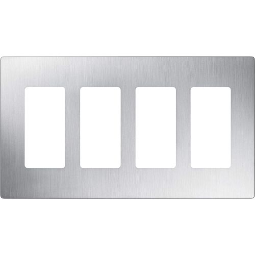  Lutron CW-4-WH-12 Claro 4-Gang Wallplate, White, 12-Pack