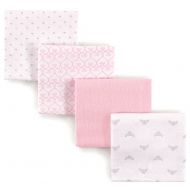 Luvable Friends Unisex Baby Cotton Flannel Receiving Blankets, Tiara 4-Pack, One Size