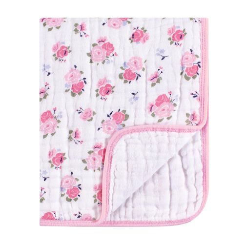  Luvable Friends Four Layer Muslin Tranquility Blanket, Floral, One Size