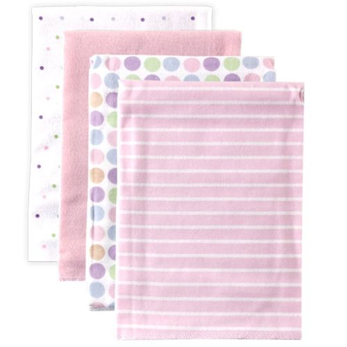  Luvable Friends 4 Piece Flannel Receiving Blankets, Train