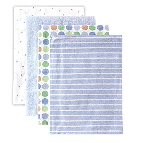  Luvable Friends Unisex Baby Cotton Flannel Receiving Blankets, Blue, One Size