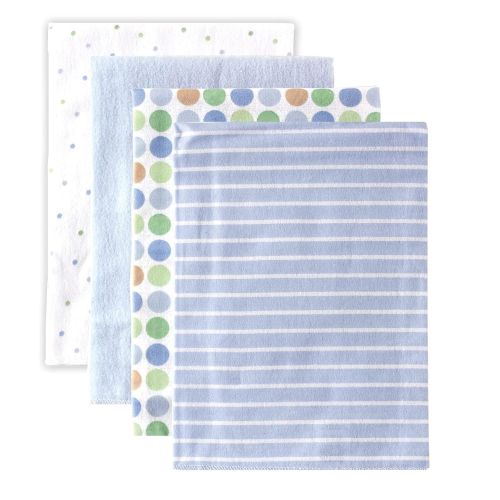  Luvable Friends Unisex Baby Cotton Flannel Receiving Blankets, Blue, One Size