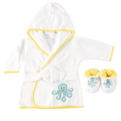  Luvable Friends Unisex Baby Cotton Terry Bathrobe, Octopus, One Size