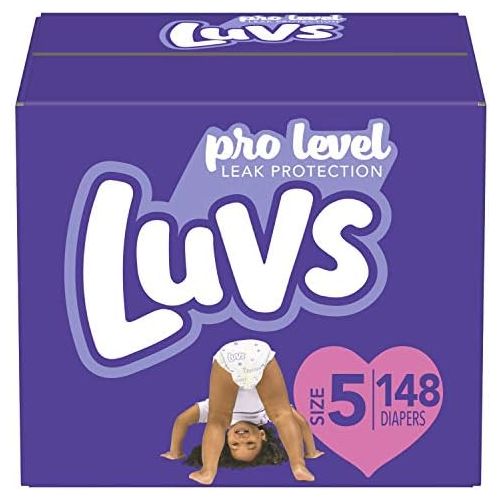  Luvs (LUVSD) Diapers Size 5, 148 Count - Luvs Triple Leakguards Disposable Baby Diapers, ONE MONTH SUPPLY (Packaging May Vary)