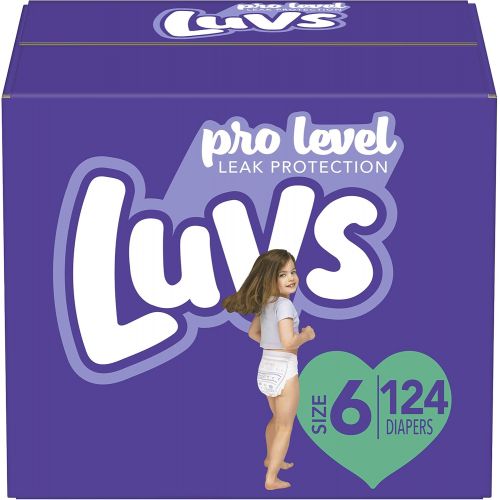  Luvs (LUVSD) Diapers Size 6, 124 Count - Luvs Ultra Leakguards Disposable Baby Diapers, ONE MONTH SUPPLY (Packaging May Vary)