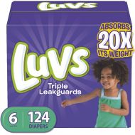 [아마존베스트]Luvs Ultra Leakguards Disposable Diapers, Size 6, 124Count, ONE MONTH SUPPLY (Packaging May Vary)