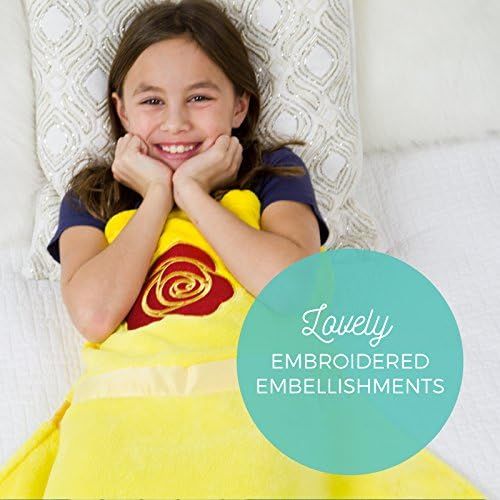  Luvsy Princess Dress Blanket - Throw for Kids, Soft All Season Sleeping Blanket, Lively Yellow Pattern