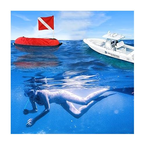  Luwint Hi-Vi Inflatable Dive Float Buoy and 5ft Surface Marker Buoy