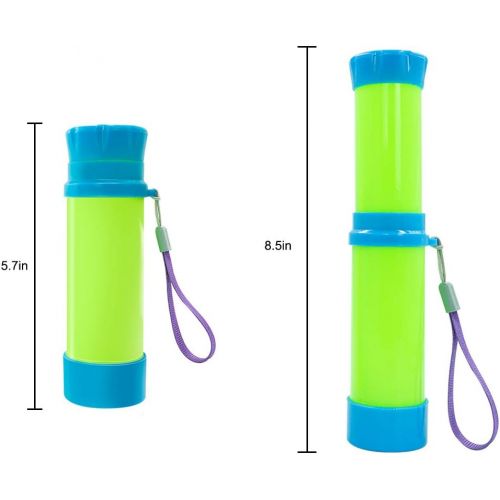  [아마존베스트]Luwint Portable Pocket Pirate Monocular Telescope - Retractable Educational Science Toys Spyglass for Kids Boys Girls Aged 3-6 Years Old (Green)